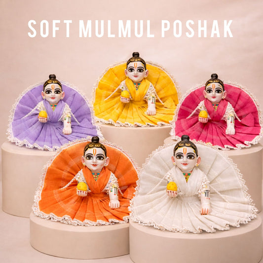 Jogan Meera Pick Any Soft Mulmul Poshak Combo (1, 3 or 5) for Laddu Gopal Ji