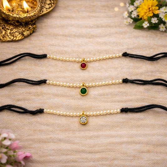 Jogan Meera Semi-Precious Gop Mala Combo (Circle Pearl) – Pack of 3 for Laddu Gopal Ji