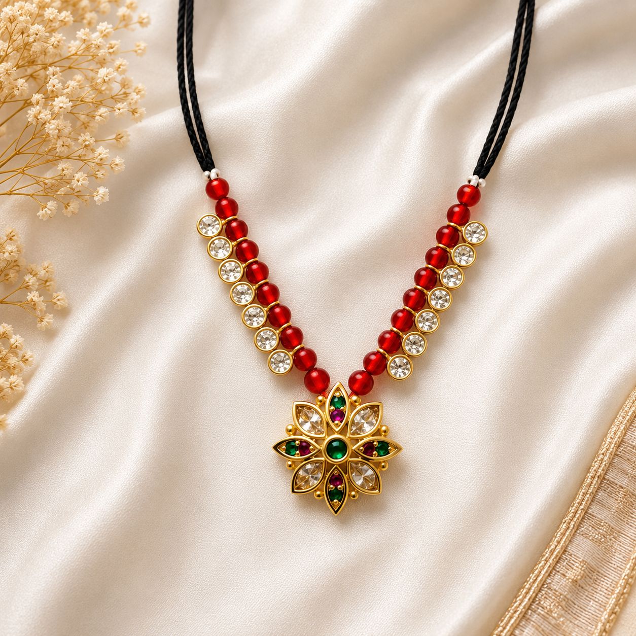 Jogan Meera Semi-Precious Red Mala for Laddu Gopal Ji