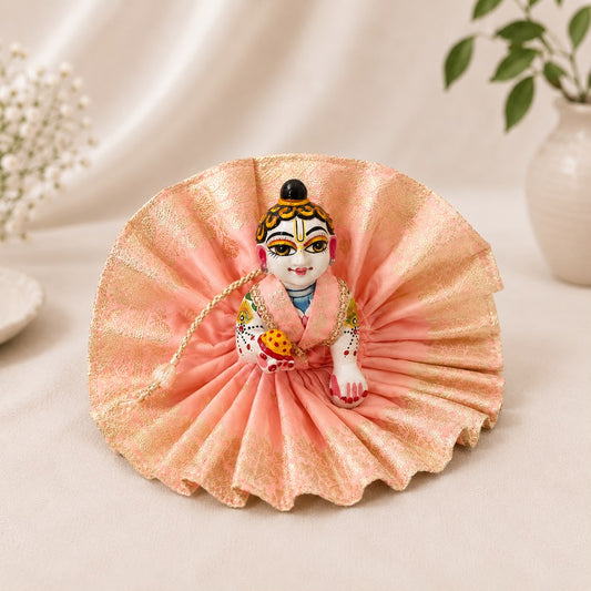 Jogan Meera Banarasi peach Poshak for Laddu Gopal Ji