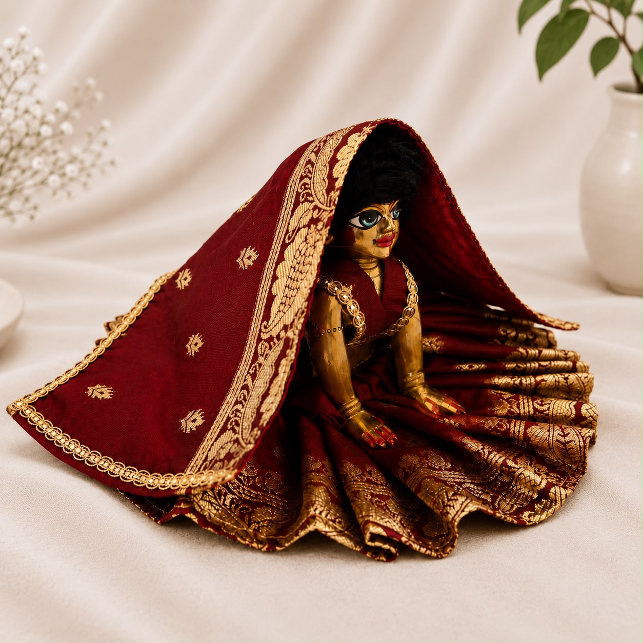 Jogan Meera Banarasi Brown Poshak for Radha Ju