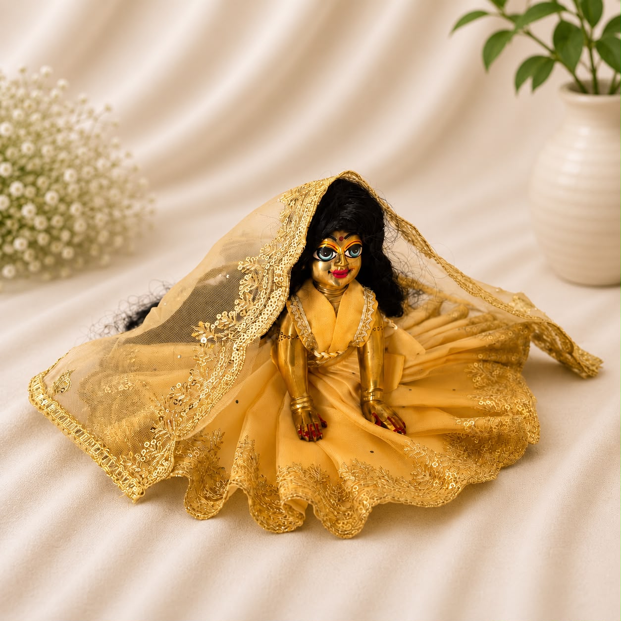 Jogan Meera Chikku Single Net Poshak for Radha Ju