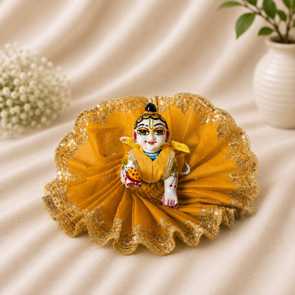 Jogan Meera Golden Single Net Poshak for Laddu Gopal Ji