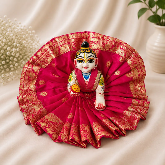 Jogan Meera Banarasi Dark Pink Poshak for Laddu Gopal Ji
