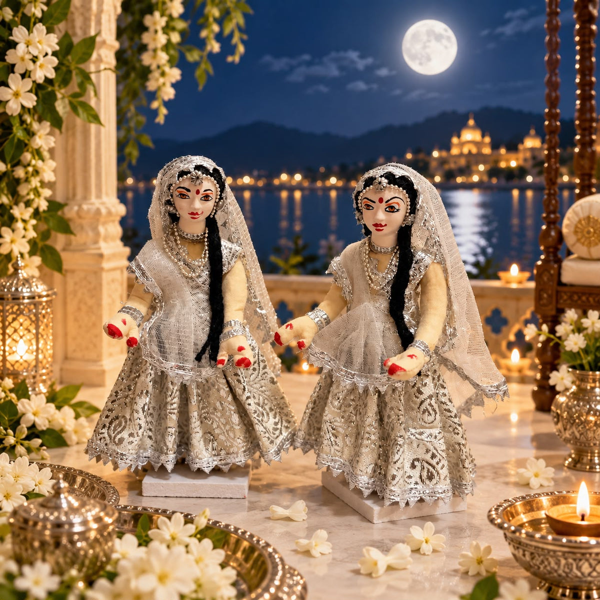 Jogan Meera White Astasakhi for Sharad Purnima