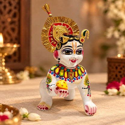 Jogan Meera Diwali Heavy Kiran Mukut & Shishful Set for Laddu Gopal Ji