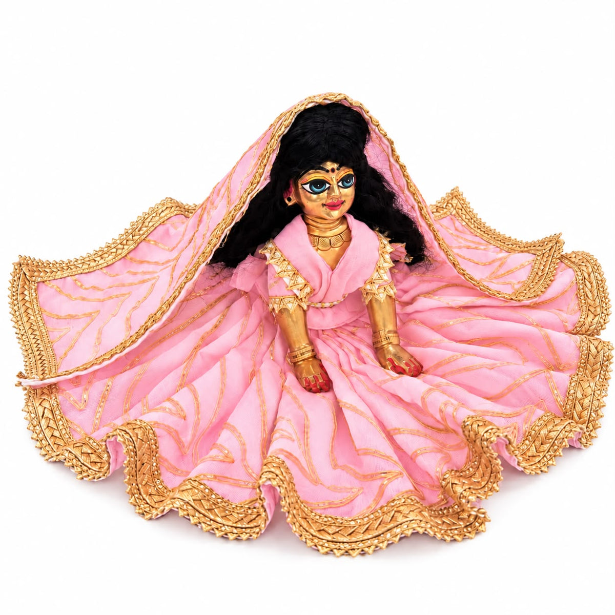 Jogan Meera Light Pink Heavy Diwali Gota Poshak for Radha Rani
