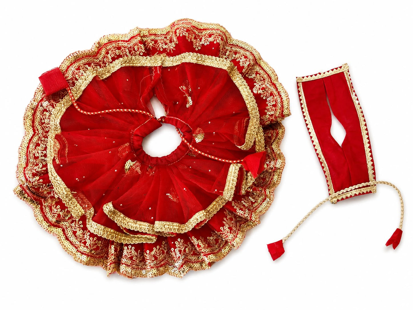 Jogan Meera Double Net Red Poshak for Laddu Gopal Ji