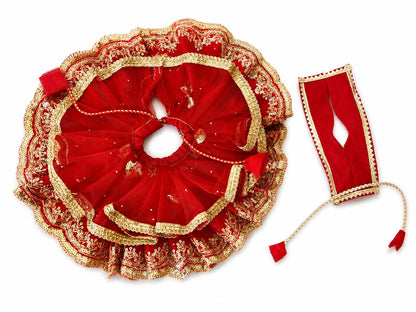 Jogan Meera Double Net Red Poshak for Laddu Gopal Ji