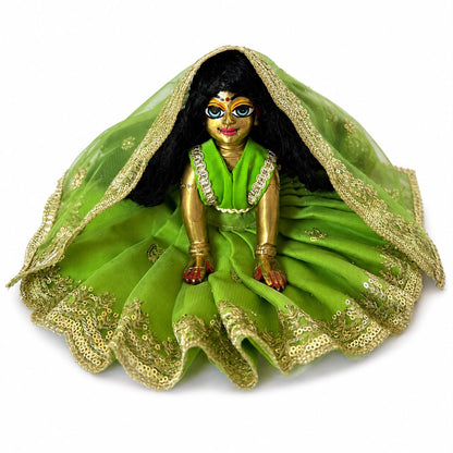 Jogan Meera Light Green Single Net Poshak for Radha Ju