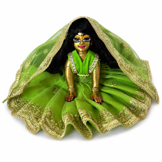 Jogan Meera Light Green Single Net Poshak for Radha Ju