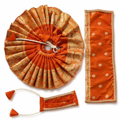 Jogan Meera Banarasi Orange Poshak for Radha Ju