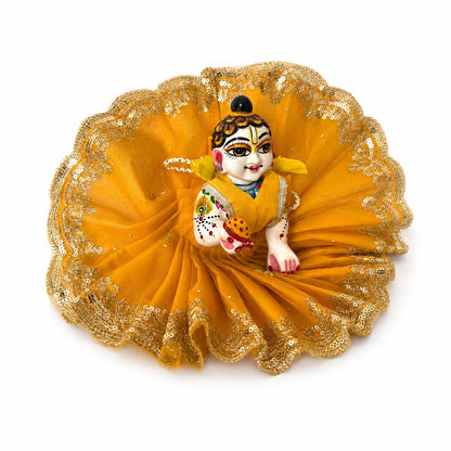 Jogan Meera Golden Single Net Poshak for Laddu Gopal Ji
