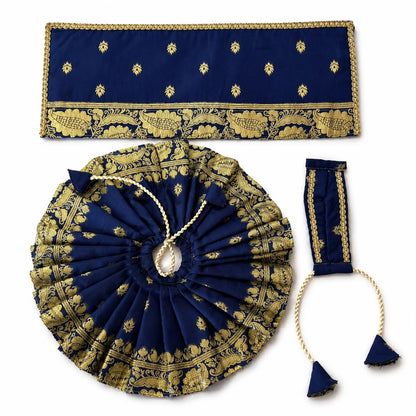 Jogan Meera Banarasi Dark Blue Poshak for Radha Ju