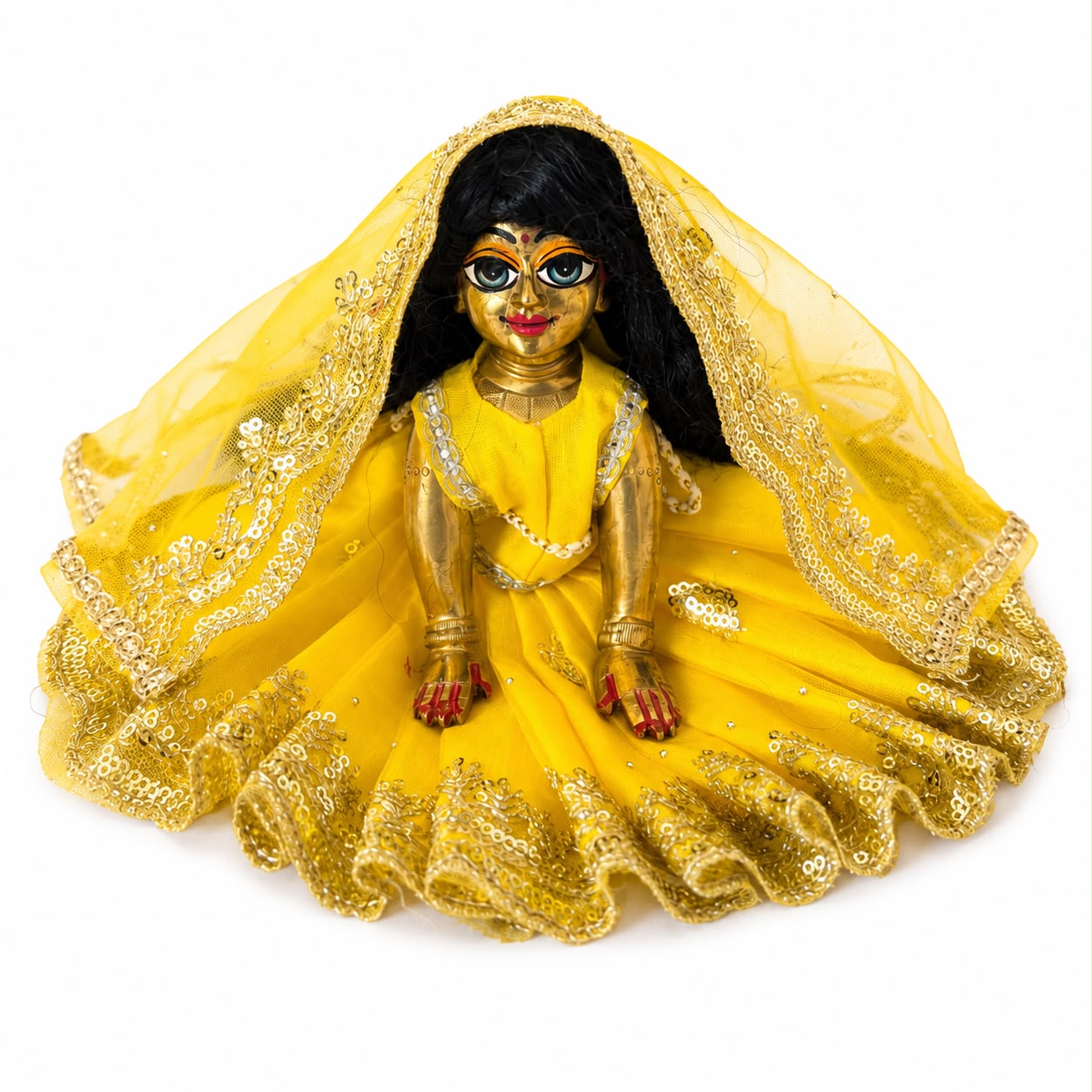 Jogan Meera Yellow Single Net Poshak for Radha Ju