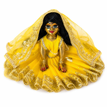 Jogan Meera Yellow Single Net Poshak for Radha Ju