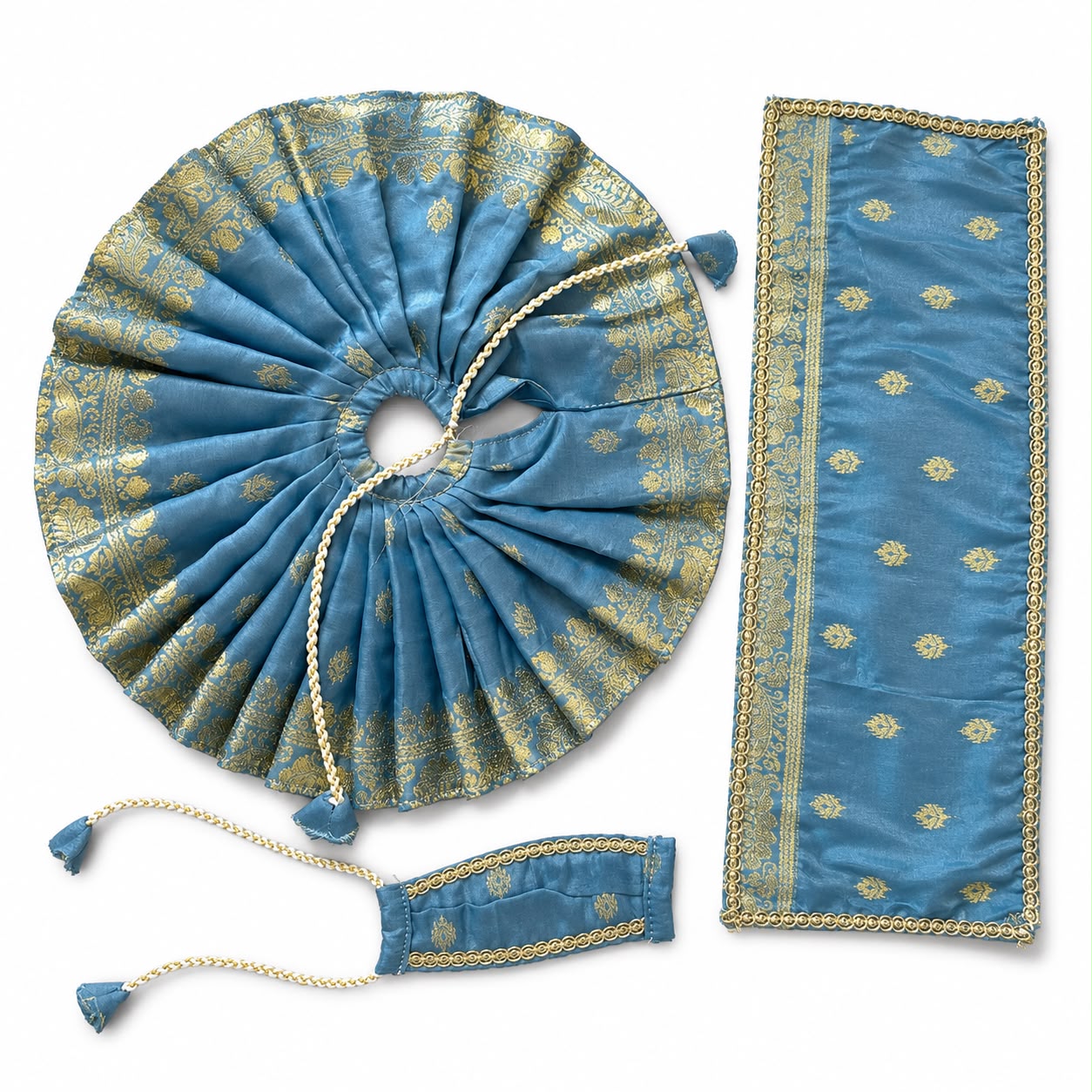Jogan Meera Banarasi Light Blue Poshak for Radha Ju