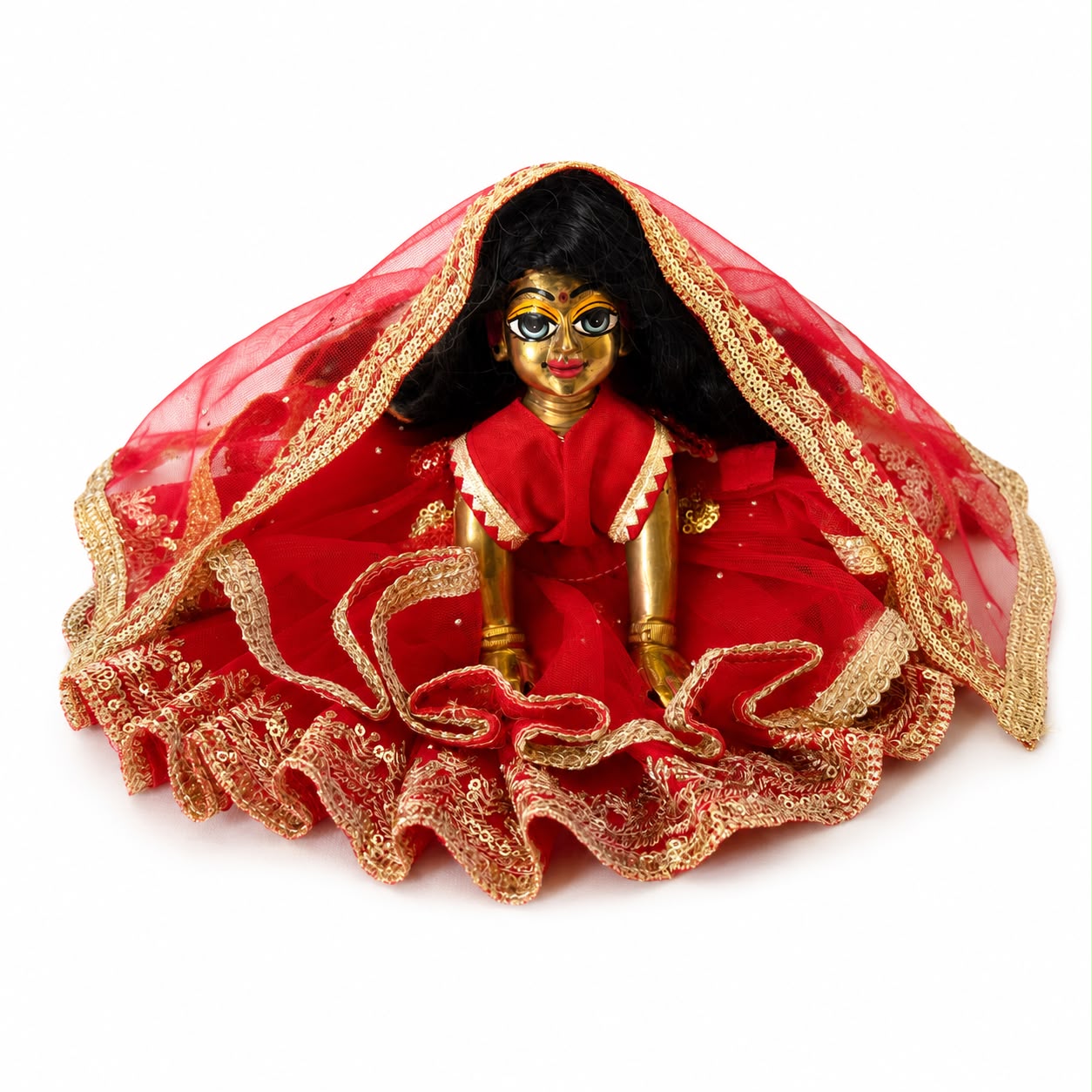Jogan Meera Double Net Red Poshak for Radha Ju