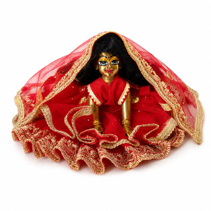 Jogan Meera Double Net Red Poshak for Radha Ju