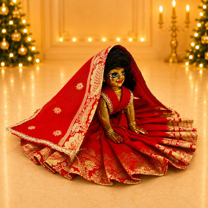 Jogan Meera Banarasi Red Poshak for Radha Ju