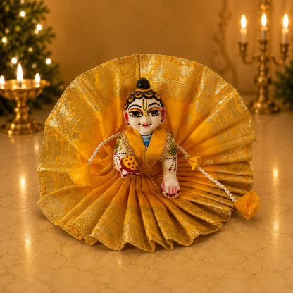 Jogan Meera Banarasi Yellow Poshak for Laddu Gopal Ji