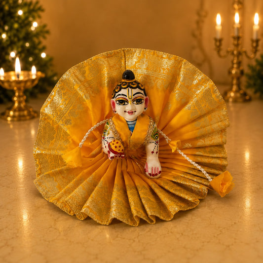 Jogan Meera Banarasi Yellow Poshak for Laddu Gopal Ji