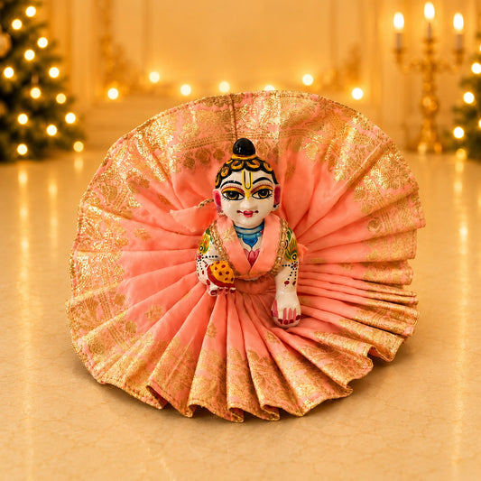 Jogan Meera Banarasi peach Poshak for Laddu Gopal Ji