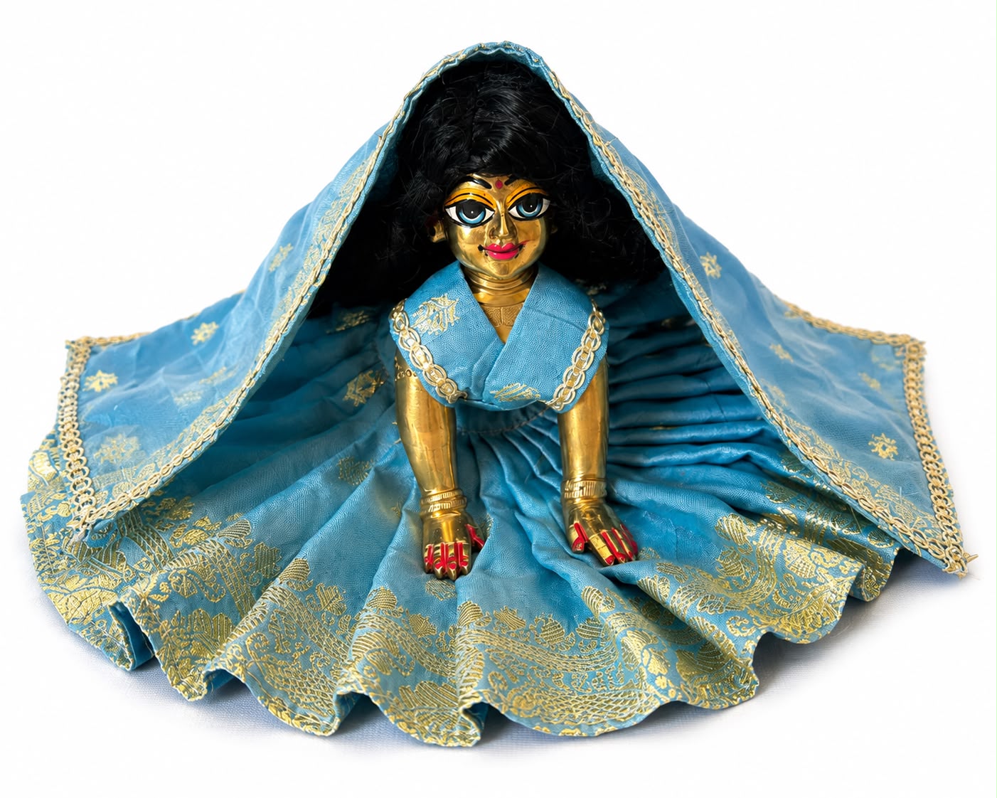 Jogan Meera Banarasi Light Blue Poshak for Radha Ju
