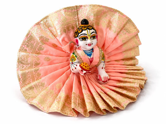 Jogan Meera Banarasi peach Poshak for Laddu Gopal Ji
