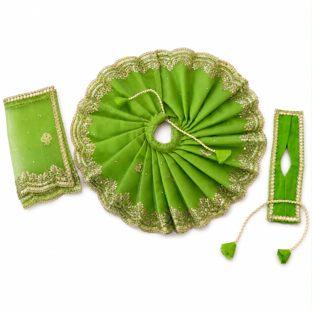 Jogan Meera Light Green Single Net Poshak for Radha Ju