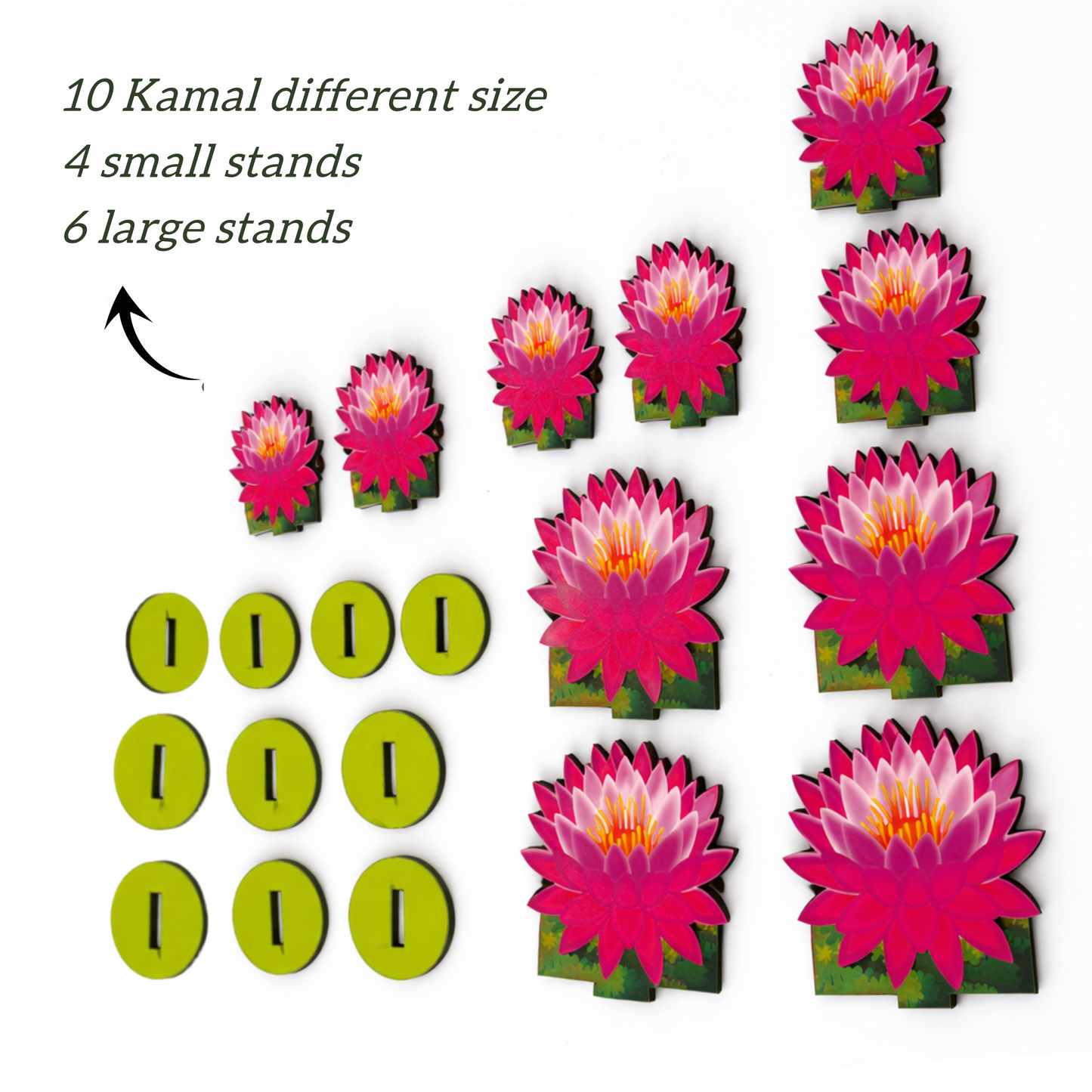 Jogan Meera Kamal Jhanki Set 10 Piece MDF Lotus Collection