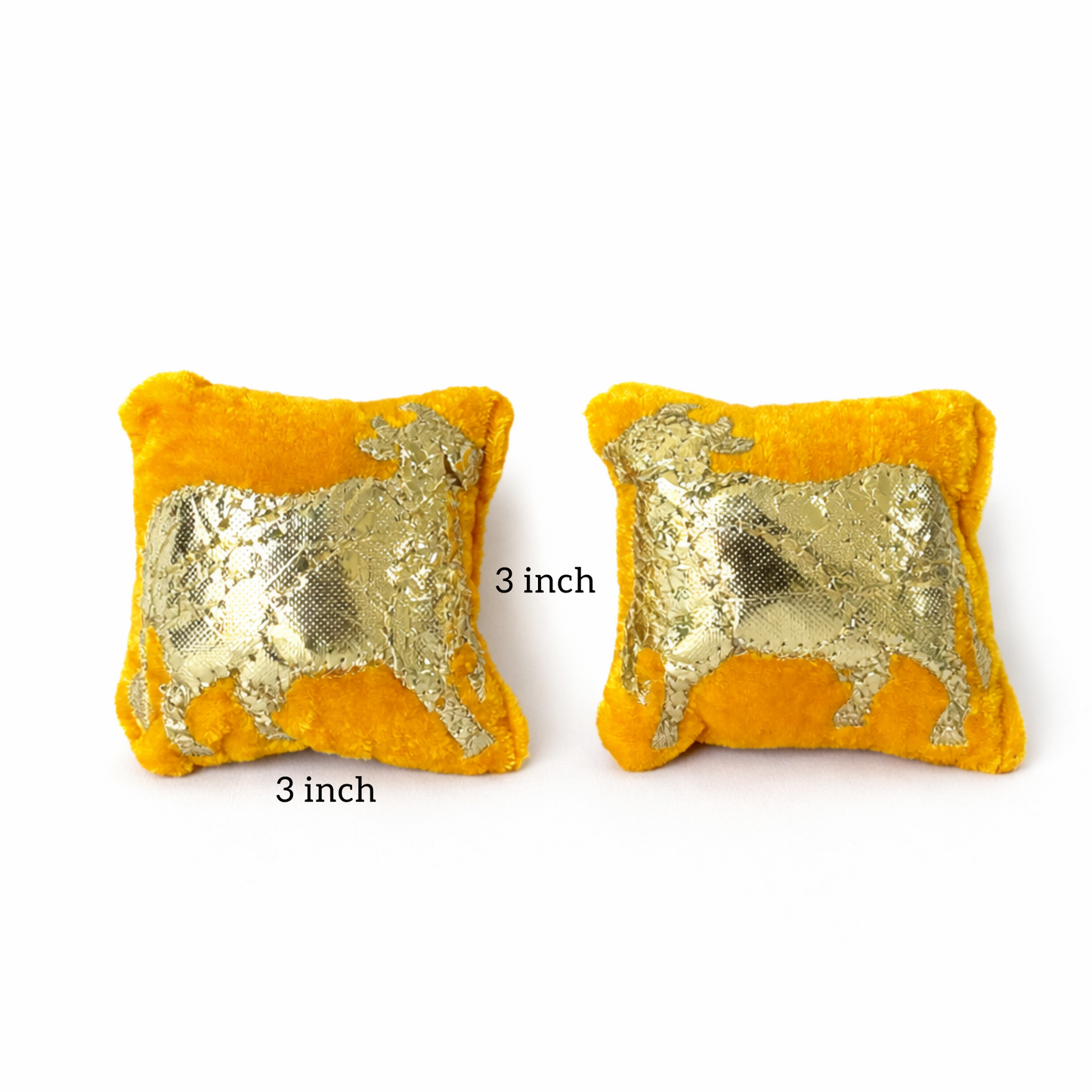 Jogan Meera Yellow Cow Pillow Pair for Laddu Gopal Seva