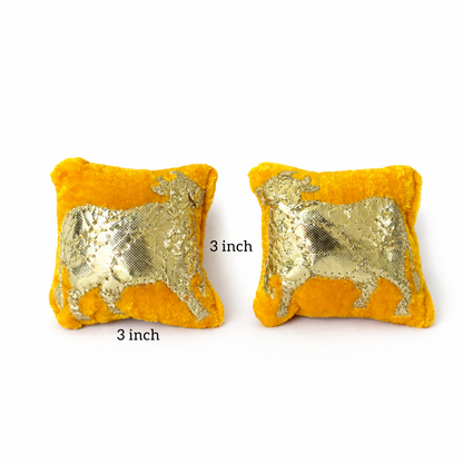 Jogan Meera Yellow Cow Pillow Pair for Laddu Gopal Seva