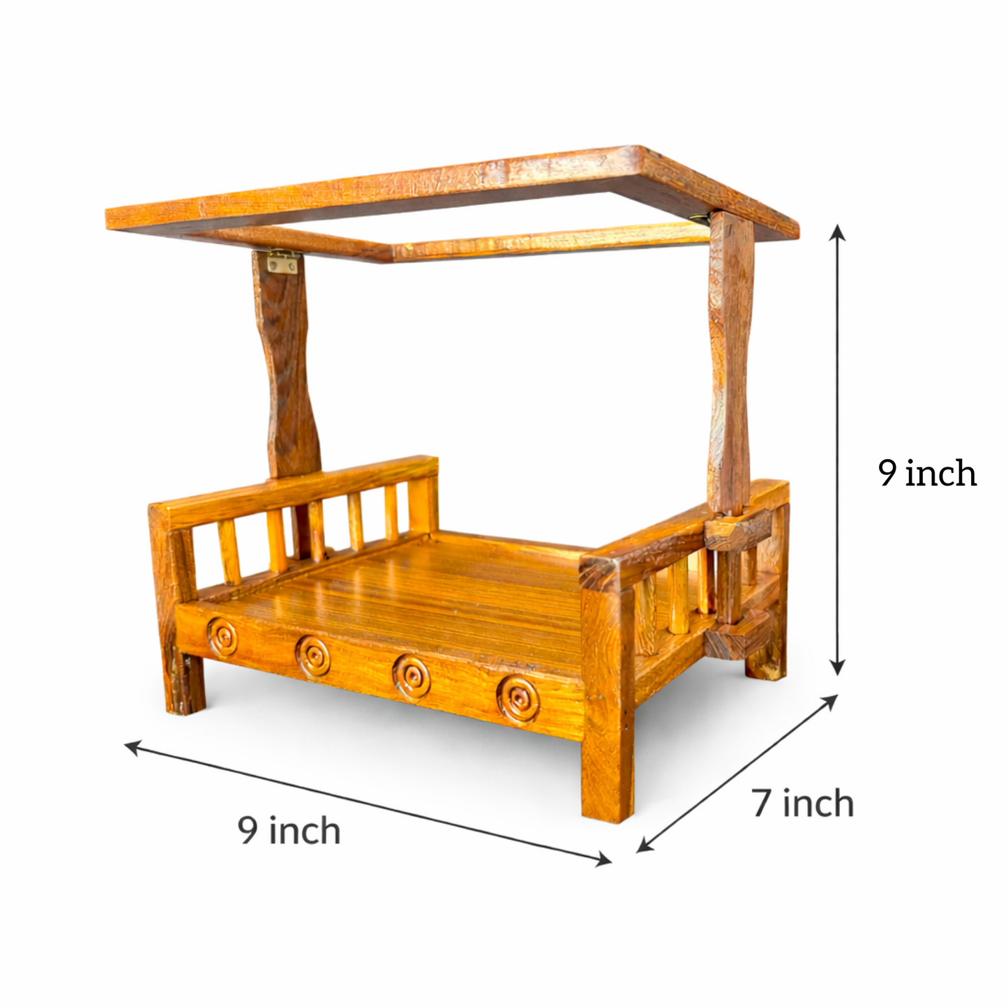 Jogan Meera Macchardani Bed with Gadda Set Shayan Seva Combo (Foldable Stand)