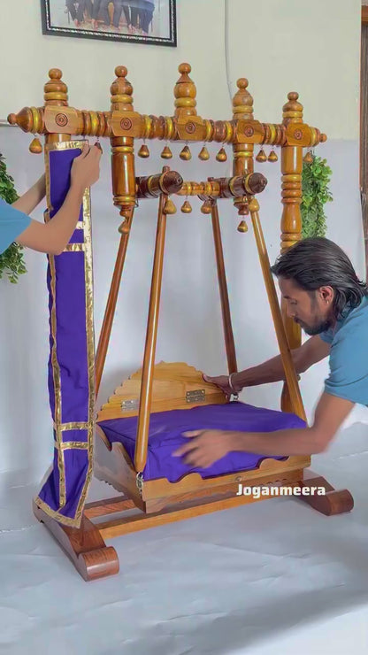 Jogan Meera Pure Sagwan (Teak Wood) Hindola for Laddu Gopal Ji