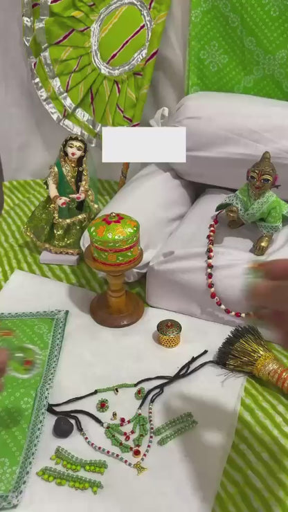Jogan Meera Hariyali Amavasya Green Shringar Set for Laddu Gopal Ji